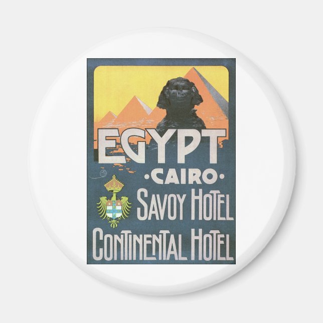 Kairo Egypten - Vintage resor poster konst Magnet (Framsidan)