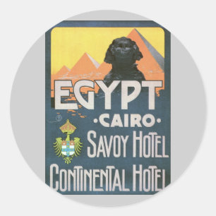 Kairo Egypten - Vintage resor poster konst Runt Klistermärke