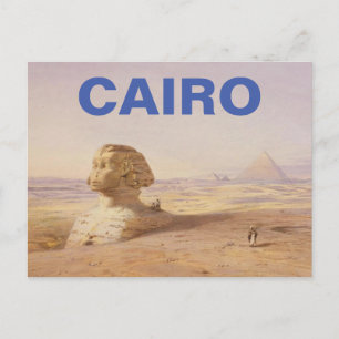 Kairo, Egypten - vykort för sfinx och pyramid