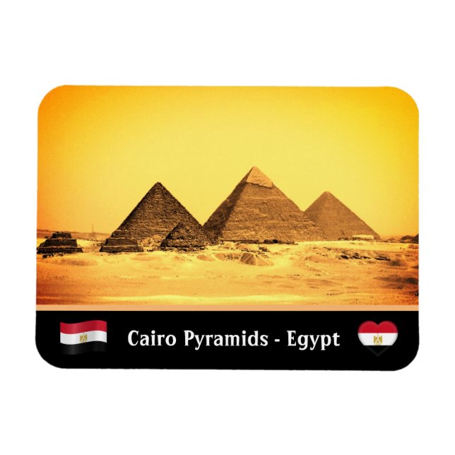 Kairo, egyptiska pyramider - Ancient Egypten /UNES Magnet (Horisontell)