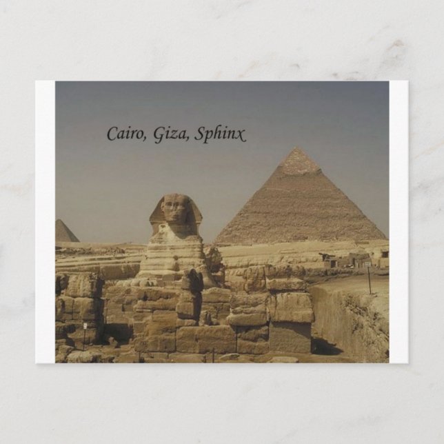Kairo, Giza, Sphinx (St.K.) Vykort (Framsida)