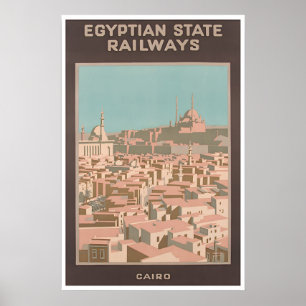Kairo konst Egypten resa affisch egyptisk tryck