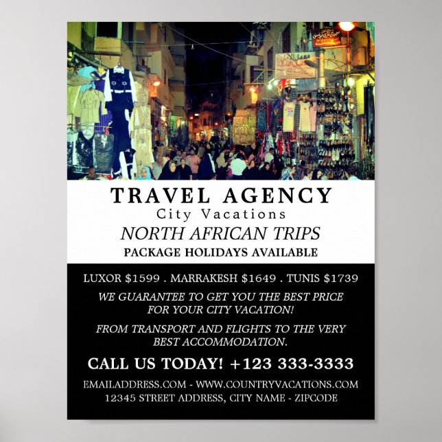 Kairo Market, Egypten, Travel Agency Advertising Poster (Framsidan)