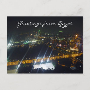 kairo night egypten vykort