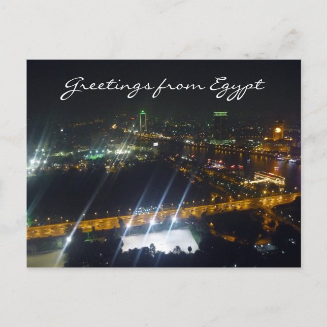 kairo night egypten vykort (Framsida)