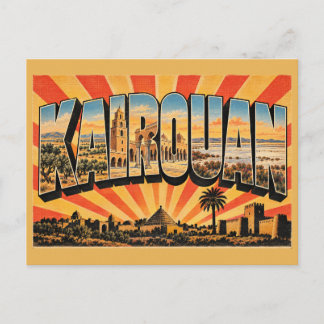 Kairouan Stora moskén stäpp Vintage Resa Konst Vykort