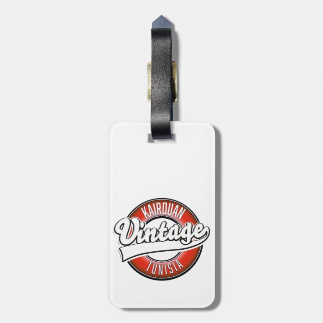 Kairouan Tunisien vintage stil logotyp Bagagebricka (Baksidan Lodrät)