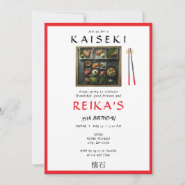 Kaiseki Japansk privat Chef Red Birthday Inbjudningar