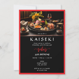 Kaiseki Japansk privat Chef Red Script Birthday Inbjudningar
