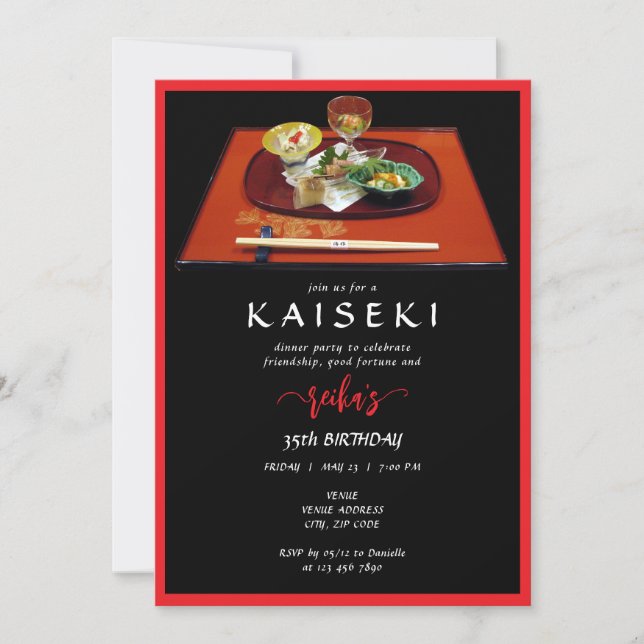 Kaiseki Japansk privat Chef-skript Inbjudningar (Framsida)
