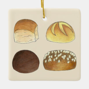 Kaiser Pumpernickel Sandwich Bröd Dinner Rolls Julgransprydnad Keramik