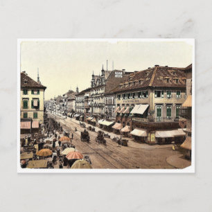 Kaiser Strasse, Karlsruhe, Baden, Tyskland klassis Vykort