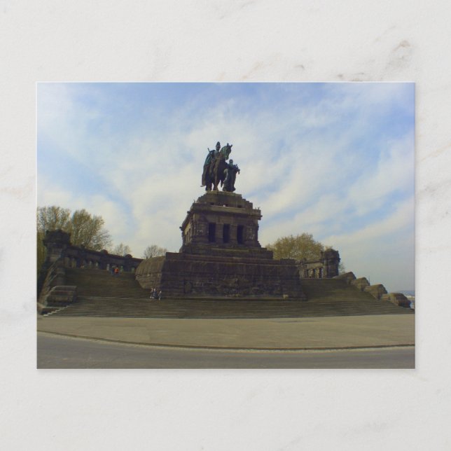 Kaiser Wilhelm, Deutsches Eck, Koblenz, Tyskland Vykort (Framsida)
