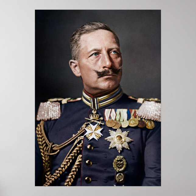 Kaiser Wilhelm II 1908 färgad Poster (Framsidan)