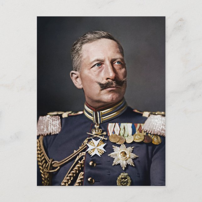 Kaiser Wilhelm II 1908 färgad Vykort (Framsida)