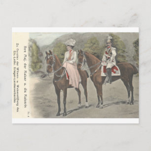 Kaiser Wilhelm II & empress på hästar #037SS Vykort