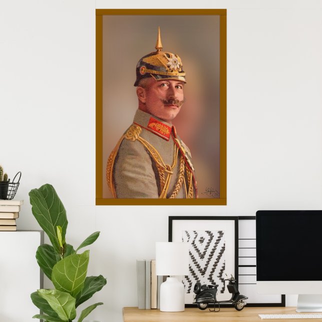 Kaiser Wilhelm II, kejsare av Tyskland med autogra Poster (Hemmakontoret)
