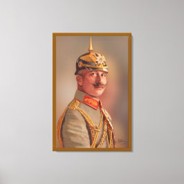 Kaiser Wilhelm II, kejsare av Tyskland med signatu Canvastryck