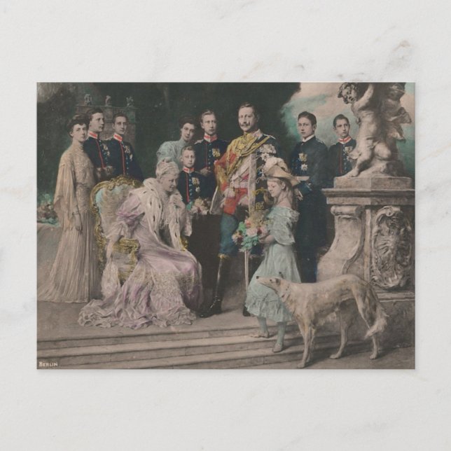 KAISER WILHELM II med hans familj #021D Vykort (Framsida)