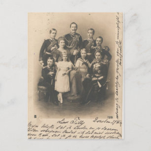 KAISER WILHELM II med sin familj #017D Vykort