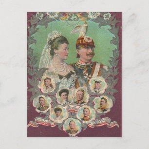 KAISER WILHELM II med sin familj #019D Vykort