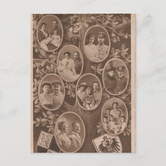 KAISER WILHELM II med sin familj #024D Vykort (Framsida)
