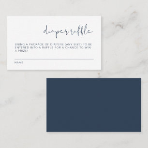 KAITLIN Modern Navy Blue Diaper RaffCard Placeringskort