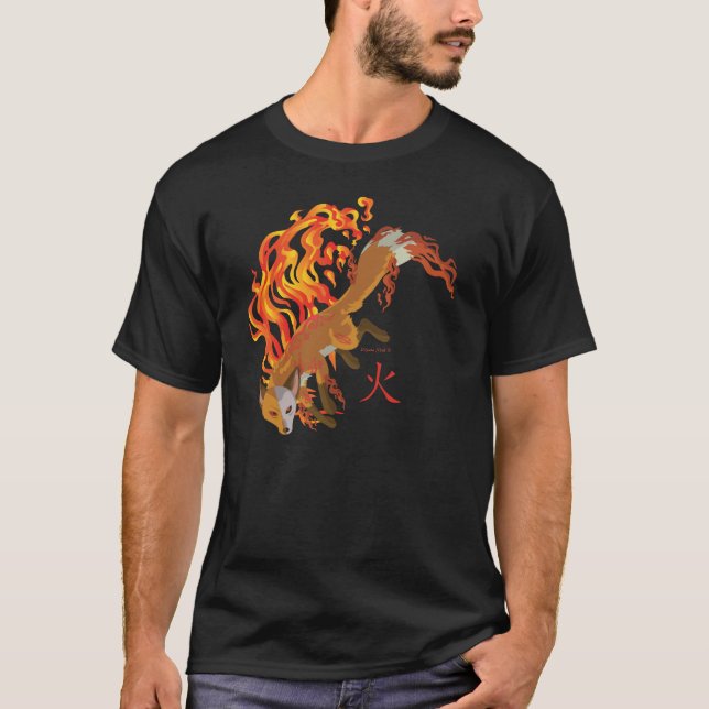 Kaius räven, förmyndare av avfyrar manar mörka tee shirt (Framsida)