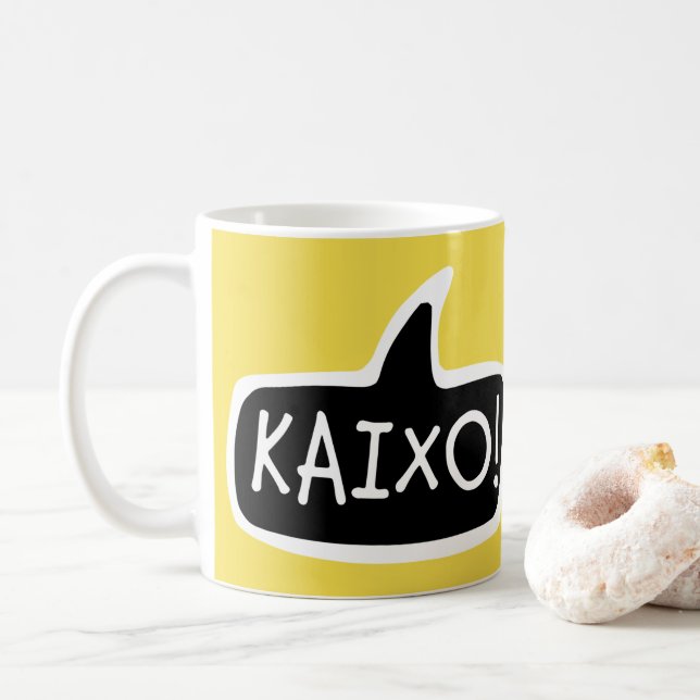 KAIXO! Bubble Land Hej Tal Kaffemugg (Med munk)