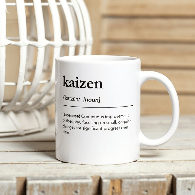 Kaizen Definition japansk Ord minimalist Kaffemugg (Skapare uppladdad)