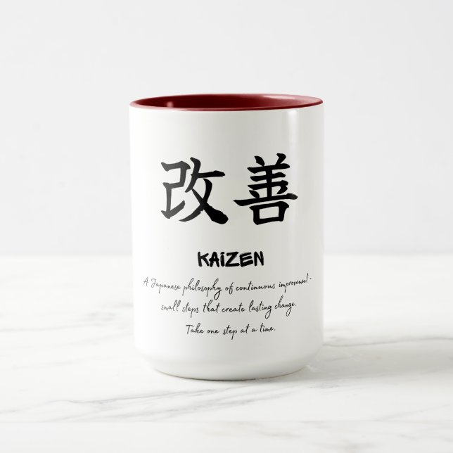 Kaizen Japansk Filosofi Tillväxt Tanke Kaffe Mugg (Center)