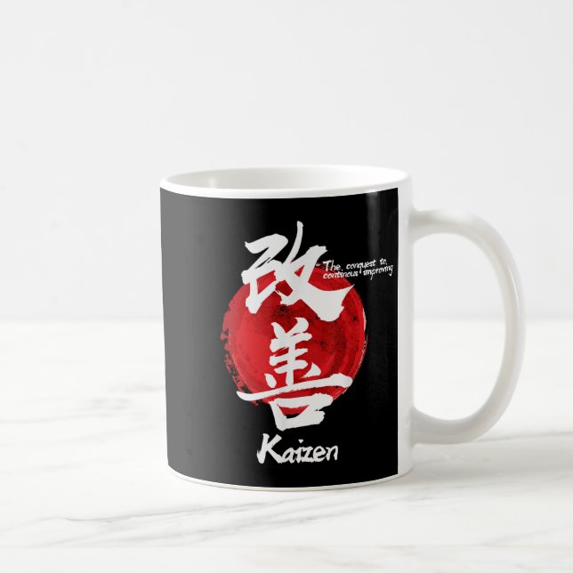 Kaizen japansk förbättrad koncept citat Calligraph Kaffemugg (Höger)