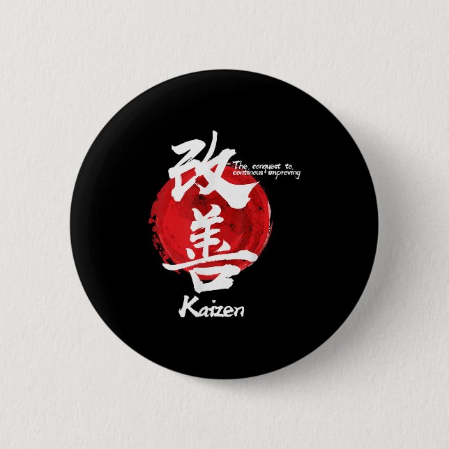 Kaizen japansk förbättrad koncept citat Calligraph Knapp (Framsida)