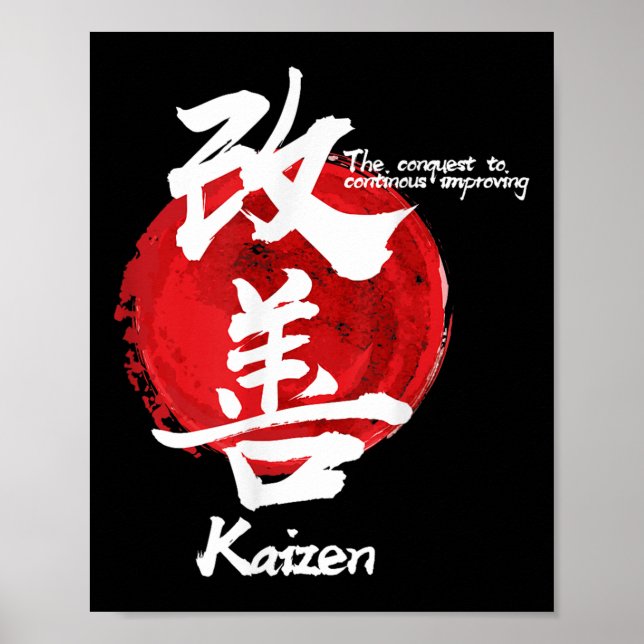 Kaizen japansk förbättrad koncept citat Calligraph Poster (Framsidan)