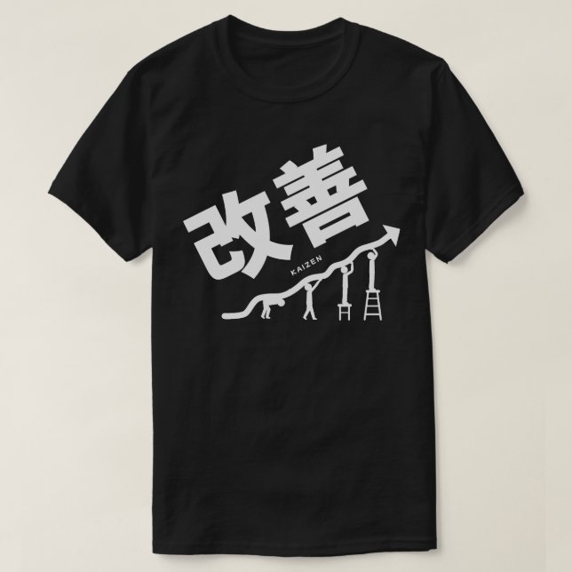 Kaizen Kontinuerlig förbättring av Japans Ord T Shirt (Design framsida)