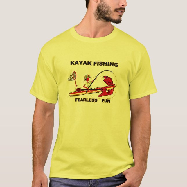 Kajak som fiskar oförskräckt roligt tröja (Framsida)