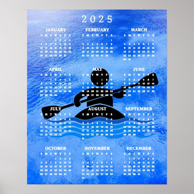 Kajakdesign 2025 Kalender Poster (Framsidan)