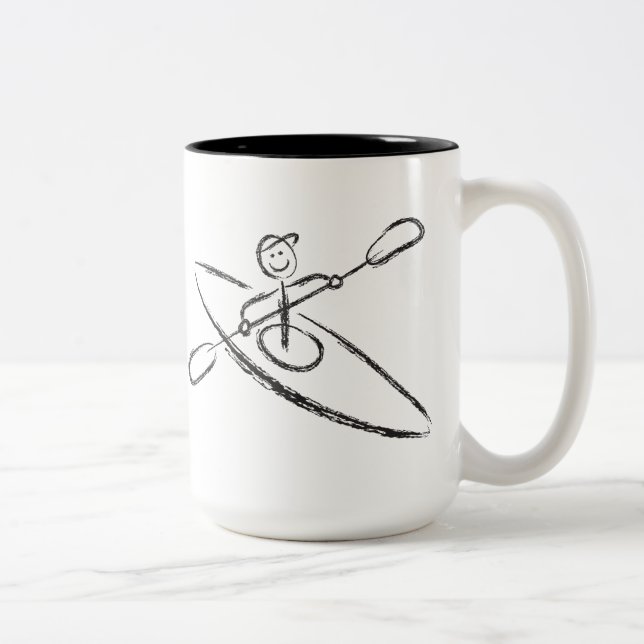 Kajaken borstar muggen Två-Tonad mugg (Höger)