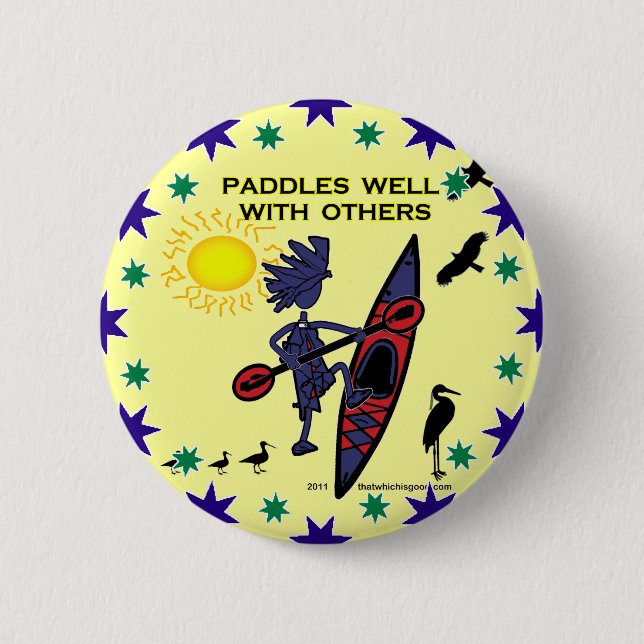 Kajaken paddlar väl med andra II Knapp (Framsida)