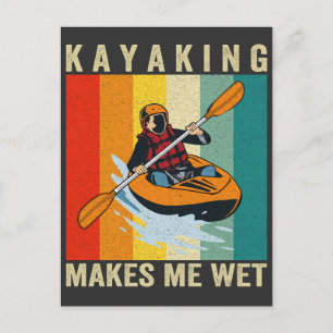 Kajaking gör mig blöt Rolig kanotfärd Vintage Retr Vykort