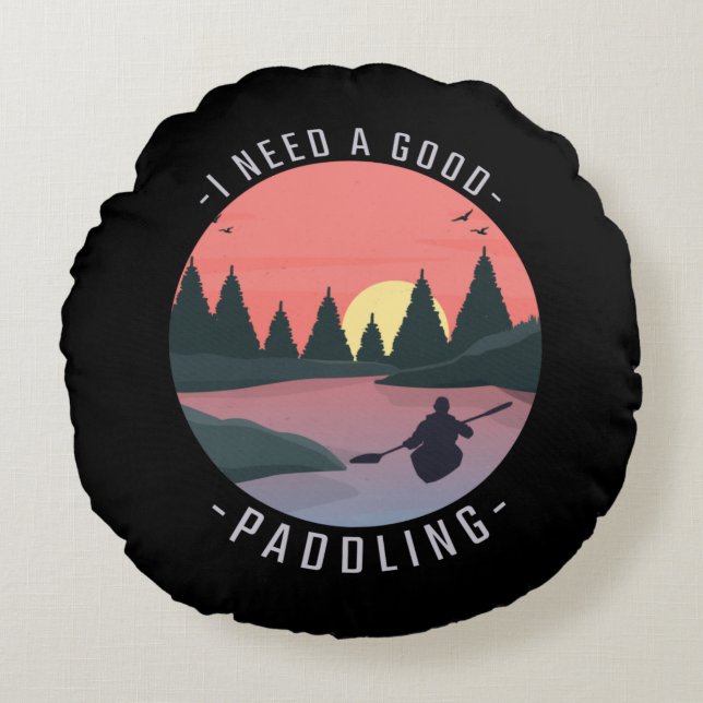 Kajaking Kanot Paddling Rund Kudde (Framsidan)
