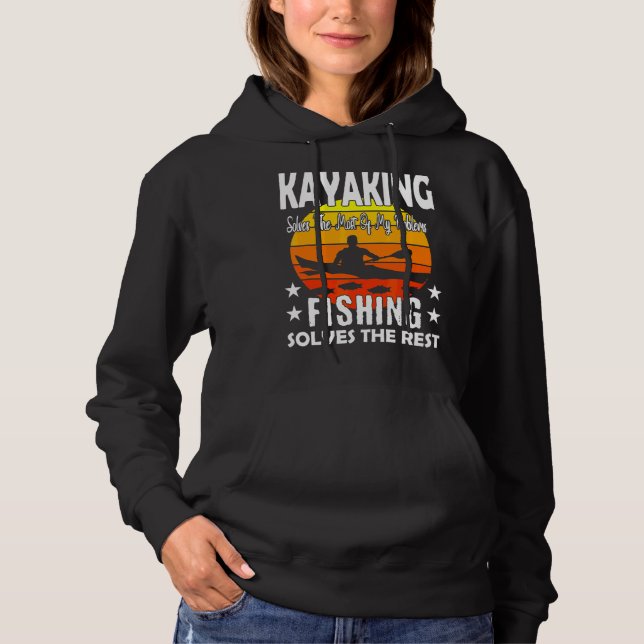 Kajaking löser de flesta av mina problem med fiske t shirt (Framsida)
