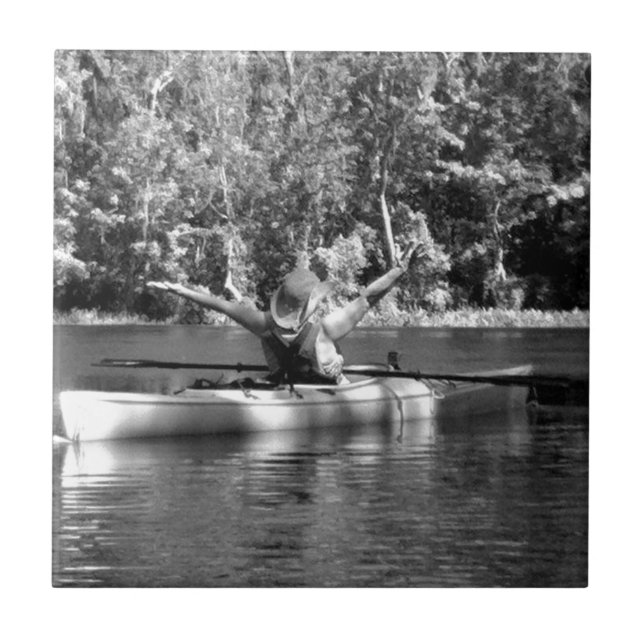 kajakkvinna kakelplatta (Framsidan)