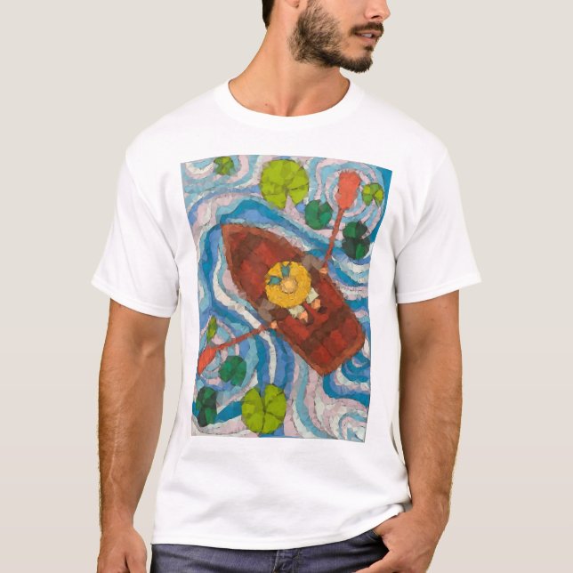 Kajakpaddla i en flod t shirt (Framsida)