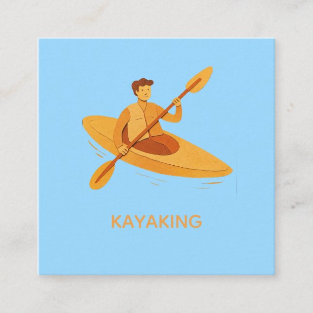 Kajakpaddling Fyrkantigt Visitkort (Framsida)