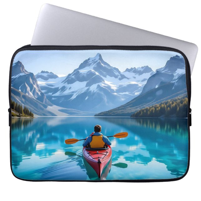 Kajakpaddling i bergen  Vacker natur Laptop Fodral (Framsidan)