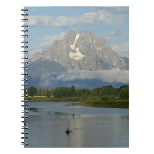 Kajakpaddling i Grand Teton National Park Anteckningsbok Med Spiral