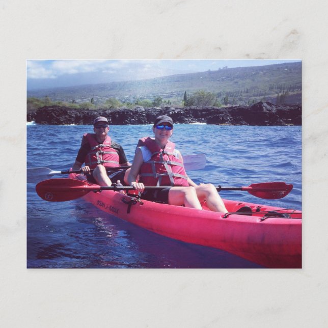 Kajakpaddling i Kona Hawaii Vykort (Framsida)