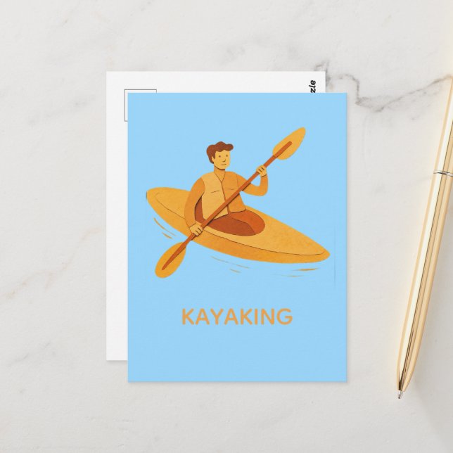 Kajakpaddling Vykort (Fram/Back In Situ)