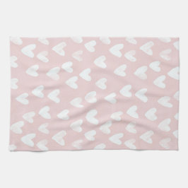 Kajal Rosa Vita Hjärtan Bröllopsdusch Kökshandduk